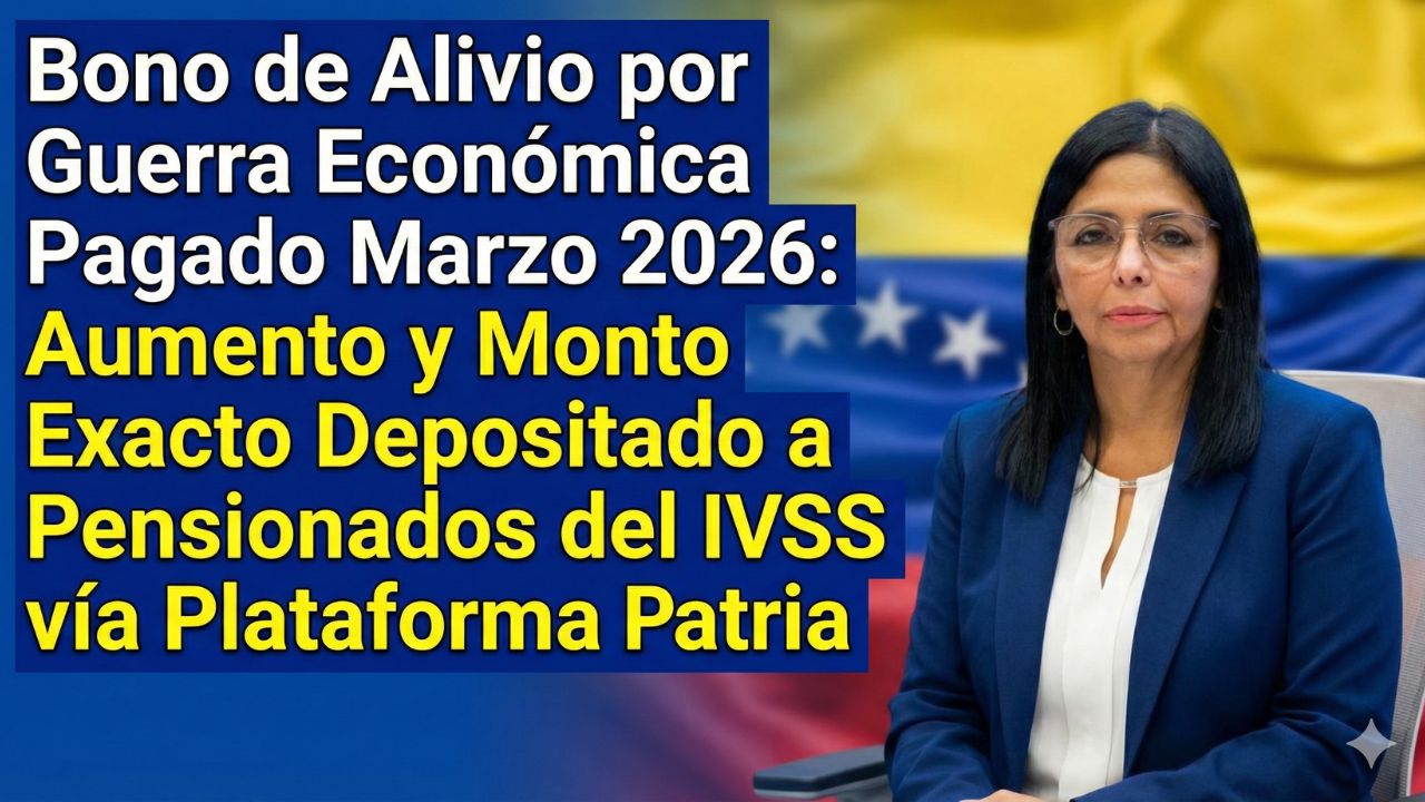 Bono de Alivio por Guerra Económica Pagado Marzo 2026: Aumento y Monto Exacto Depositado a Pensionados del IVSS vía Plataforma Patria