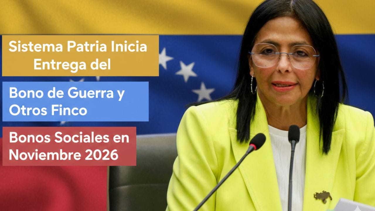Sistema Patria Inicia Entrega del Bono de Guerra y Otros Cinco Bonos Sociales en Noviembre 2026